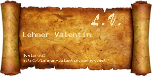 Lehner Valentin névjegykártya